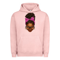 Pigment Salmon afro messy bun pink leopard bow Urban Hoodie - texasbilliewilder