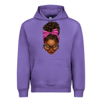 Tulip afro messy bun pink leopard bow Urban Hoodie - texasbilliewilder