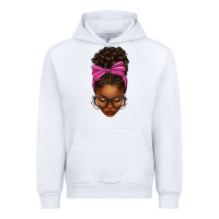 White afro messy bun pink leopard bow Urban Hoodie - texasbilliewilder