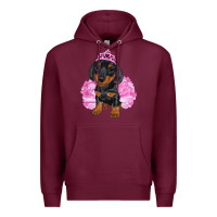 Burgundy Balerina Dachshund With Tutu Premium Hoodie - RanaPortraitStore