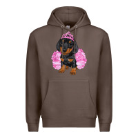 Coffee Balerina Dachshund With Tutu Premium Hoodie - RanaPortraitStore