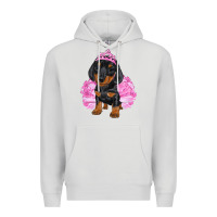 Dove Grey Balerina Dachshund With Tutu Premium Hoodie - RanaPortraitStore