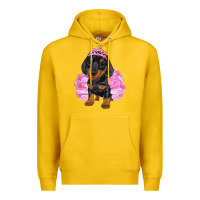 Lemon Balerina Dachshund With Tutu Premium Hoodie - RanaPortraitStore
