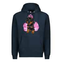 Navy Balerina Dachshund With Tutu Premium Hoodie - RanaPortraitStore