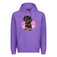 Purple Balerina Dachshund With Tutu Premium Hoodie - RanaPortraitStore