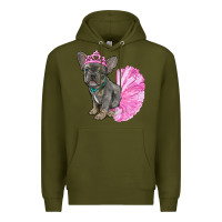 Army Green Balerina French Bulldog With Tutu Premium Hoodie - RanaPortraitStore