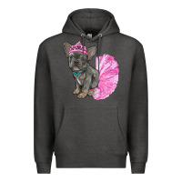 Charcoal Heather Balerina French Bulldog With Tutu Premium Hoodie - RanaPortraitStore