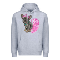 Heather Grey Balerina French Bulldog With Tutu Premium Hoodie - RanaPortraitStore