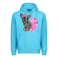 Ocean Blue Balerina French Bulldog With Tutu Premium Hoodie - RanaPortraitStore