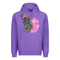 Purple Balerina French Bulldog With Tutu Premium Hoodie - RanaPortraitStore