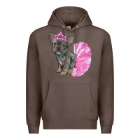 Coffee Balerina French Bulldog With Tutu Premium Hoodie - RanaPortraitStore