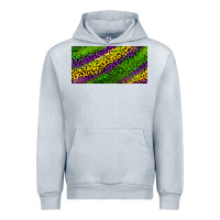 Heather Grey Mardi Gras Leopard Urban Hoodie - RanaPortraitStore