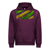 Mauve Wine Mardi Gras Leopard Urban Hoodie - RanaPortraitStore