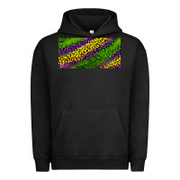 Pigment Black Mardi Gras Leopard Urban Hoodie - RanaPortraitStore