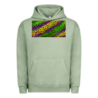 Pigment Oil Green Mardi Gras Leopard Urban Hoodie - RanaPortraitStore