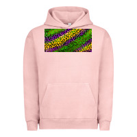 Pigment Salmon Mardi Gras Leopard Urban Hoodie - RanaPortraitStore