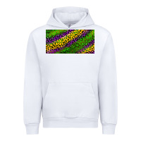 White Mardi Gras Leopard Urban Hoodie - RanaPortraitStore