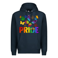 Navy hippie pride Premium Hoodie - texasbilliewilder
