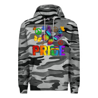 Slate Camo hippie pride Premium Hoodie - texasbilliewilder