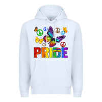 White hippie pride Premium Hoodie - texasbilliewilder