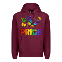 Burgundy hippie pride Premium Hoodie - texasbilliewilder