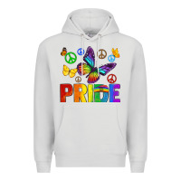Dove Grey hippie pride Premium Hoodie - texasbilliewilder