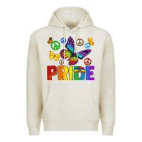 Oatmeal Heather hippie pride Premium Hoodie - texasbilliewilder