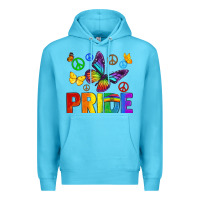 Ocean Blue hippie pride Premium Hoodie - texasbilliewilder