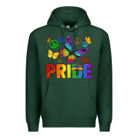 Sports Green hippie pride Premium Hoodie - texasbilliewilder