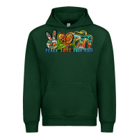 Forest Green peace love free bird Urban Hoodie - Zillion Design Studio