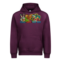 Mauve Wine peace love free bird Urban Hoodie - Zillion Design Studio