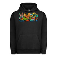 Pigment Black peace love free bird Urban Hoodie - Zillion Design Studio