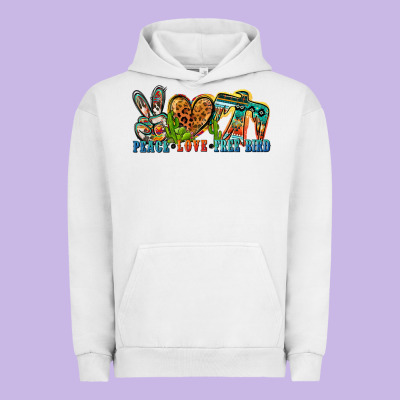 Peace Love Free Bird Urban Hoodie Designed By Zillion Design Studio