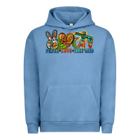 Pigment Pebble Blue peace love free bird Urban Hoodie - Zillion Design Studio