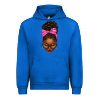 Cobalt afro messy bun pink bow Urban Hoodie - texasbilliewilder