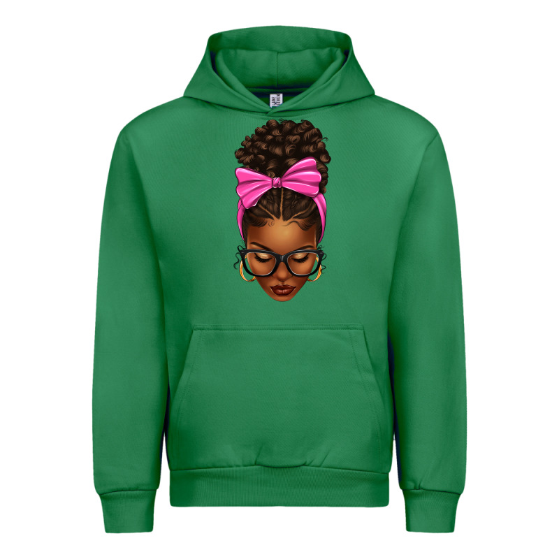 Afro Messy Bun Pink Bow Urban Hoodie by texasbilliewilder | Teevron