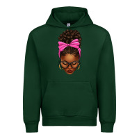 Foreset Green afro messy bun pink bow Urban Hoodie - texasbilliewilder