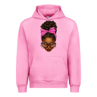 Fuchsia Pink afro messy bun pink bow Urban Hoodie - texasbilliewilder