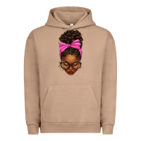 Pigment Burro afro messy bun pink bow Urban Hoodie - texasbilliewilder