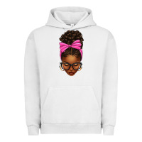 Pigment Lunar Rock afro messy bun pink bow Urban Hoodie - texasbilliewilder