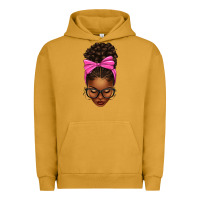 Pigment Peanut Butter afro messy bun pink bow Urban Hoodie - texasbilliewilder