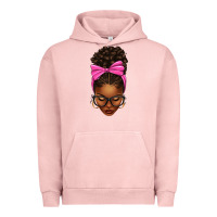 Pigment Salmon afro messy bun pink bow Urban Hoodie - texasbilliewilder