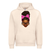 Sandshell afro messy bun pink bow Urban Hoodie - texasbilliewilder