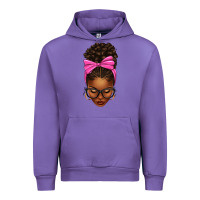 Tulip afro messy bun pink bow Urban Hoodie - texasbilliewilder