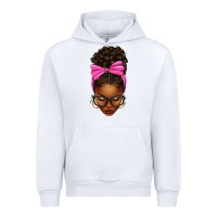 White afro messy bun pink bow Urban Hoodie - texasbilliewilder