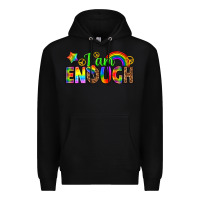 Black i am enough Premium Hoodie - texasbilliewilder