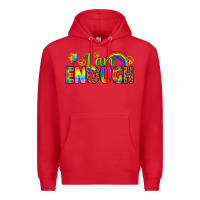 Red i am enough Premium Hoodie - texasbilliewilder