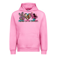 Fuchsia Pink peace love cowgirl Urban Hoodie - Zillion Design Studio
