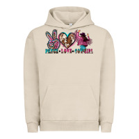 Pigment French Oak peace love cowgirl Urban Hoodie - Zillion Design Studio