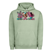 Pigment Oil Green peace love cowgirl Urban Hoodie - Zillion Design Studio